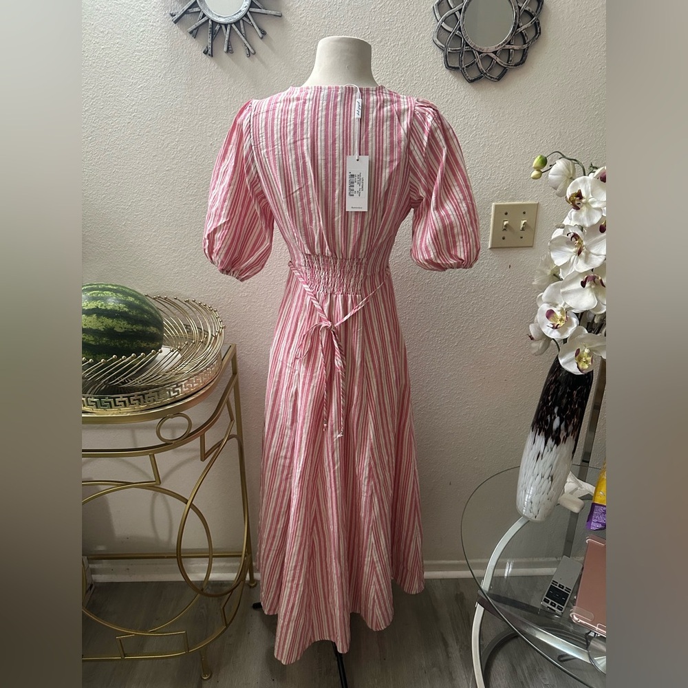 Petal & Pup Pink and White Striped Maxi Dress Sz Xs - Picture 3 of 5